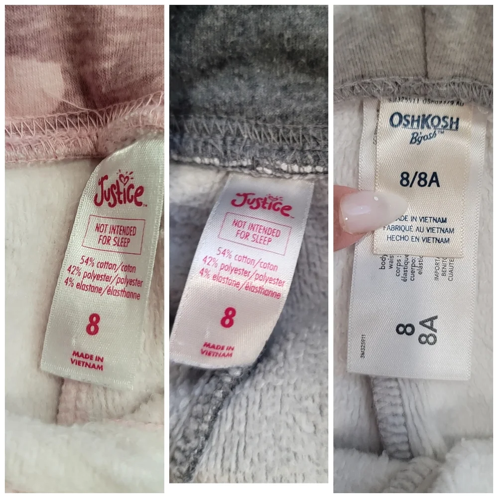 JUSTICE Bundle Of 3 Cozy Winter Fall Leggings Size 8
